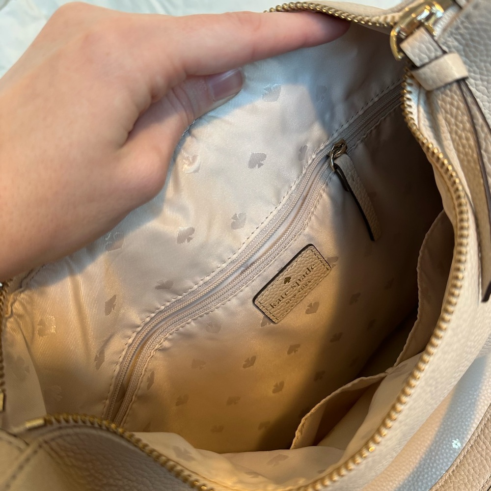 Kate Spade Pebbled Cream Leather Hobo Shoulder Bag - Picture 5 of 9